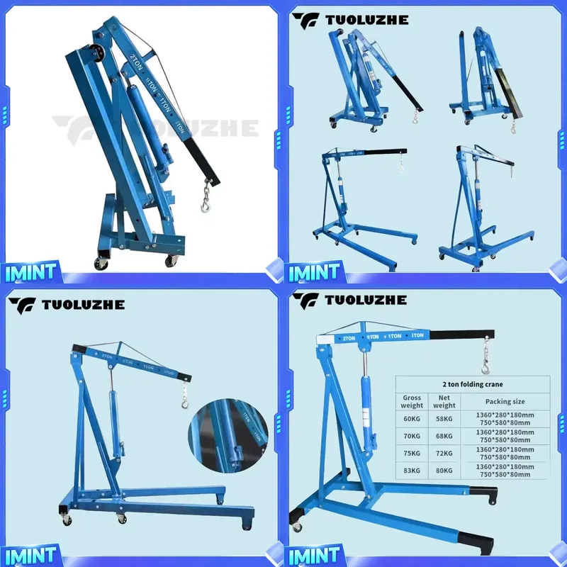 Workshop Tools And Equipment - 2-ton Foldable Blue Car Engine Lifting